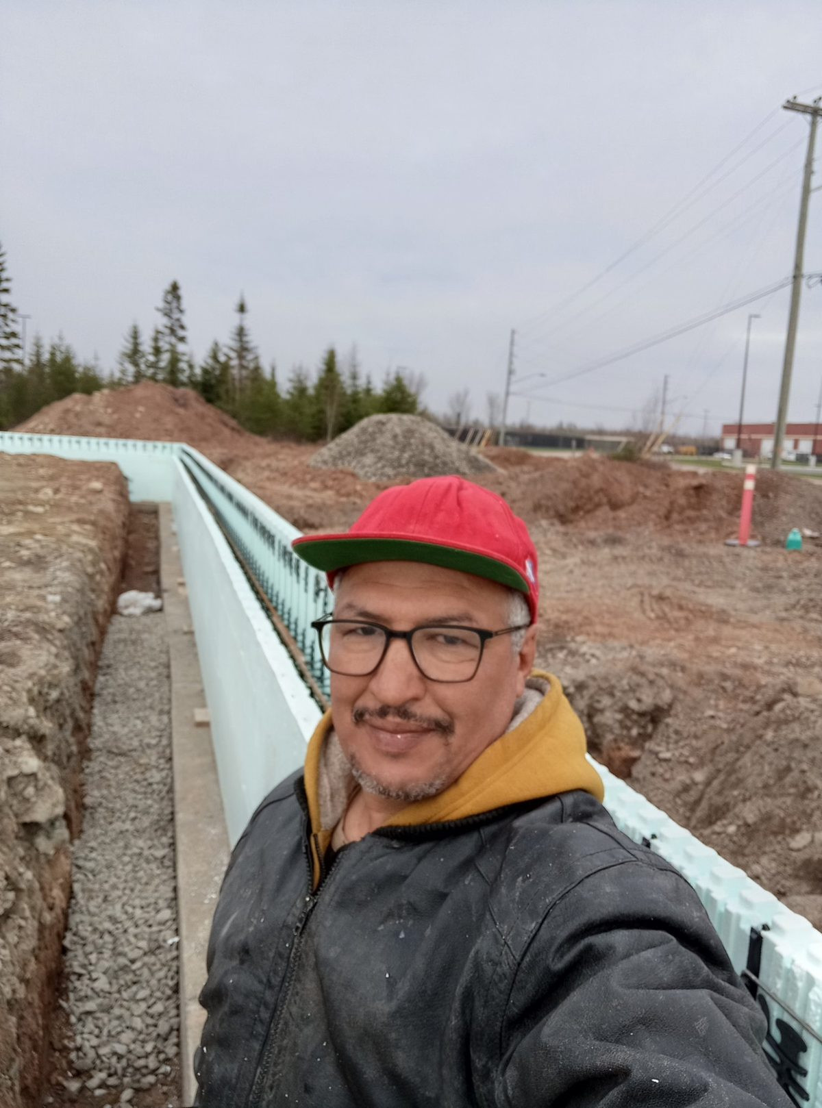 Chantier de fondations construit avec des blocs ICF